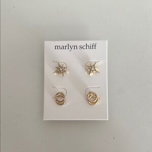 Marlyn Schiff Gold Starburst and Knot Earrings
